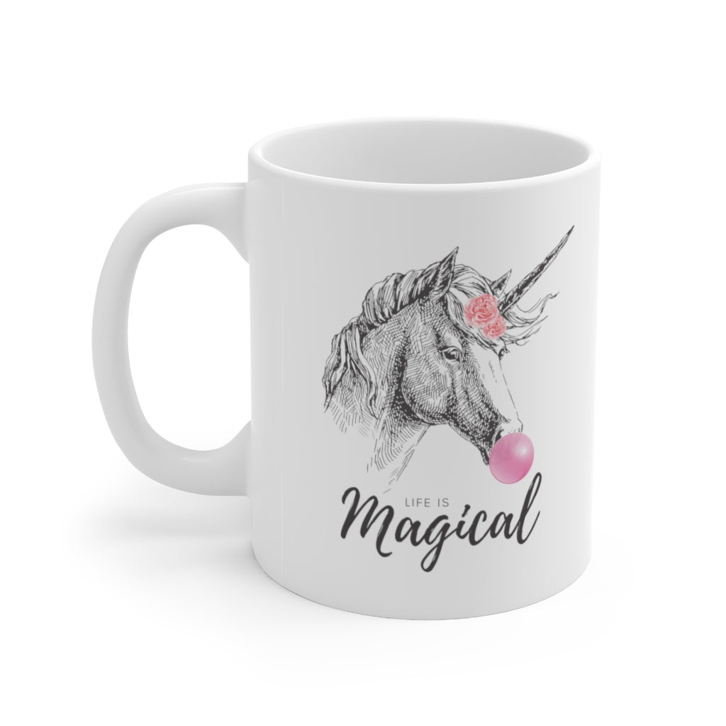 Magical Life Mug - Bubble Gum Flavor with Unicorn Design