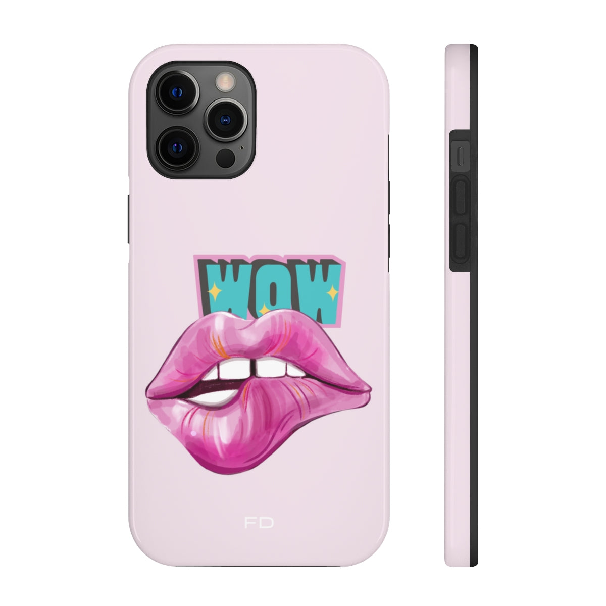 Durable iPhone Case with Wireless Charging for Bold Lips Design