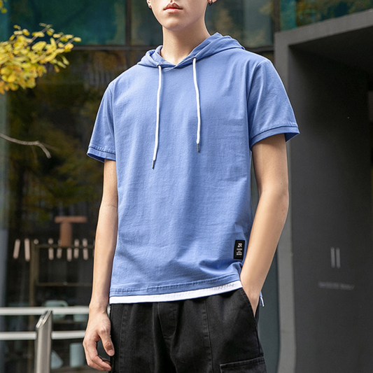 Short Sleeve Hooded Tee for Men