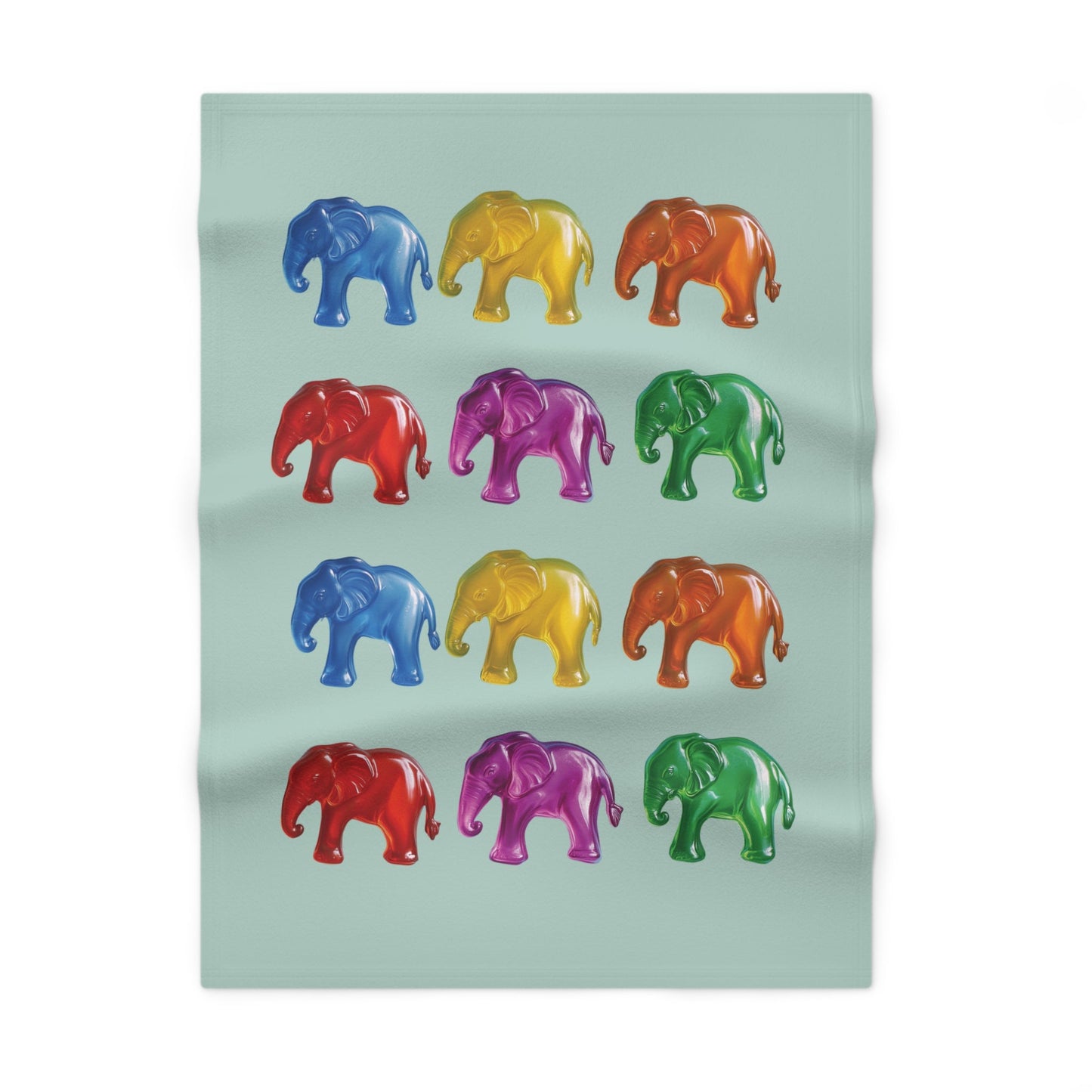 Soft Fleece Baby Blanket with Elephant-Shaped Gummies