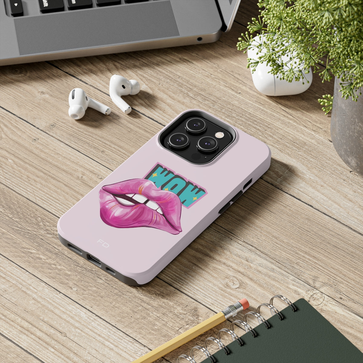 Durable iPhone Case with Wireless Charging for Bold Lips Design