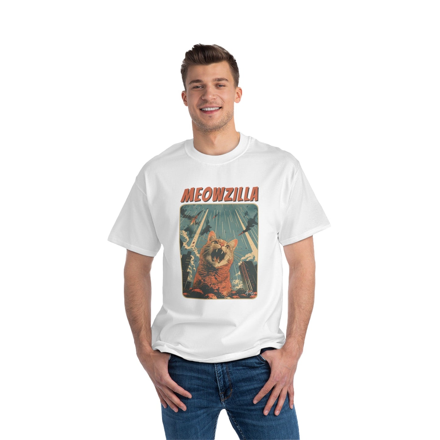 Meowzilla Retro Graphic Tee