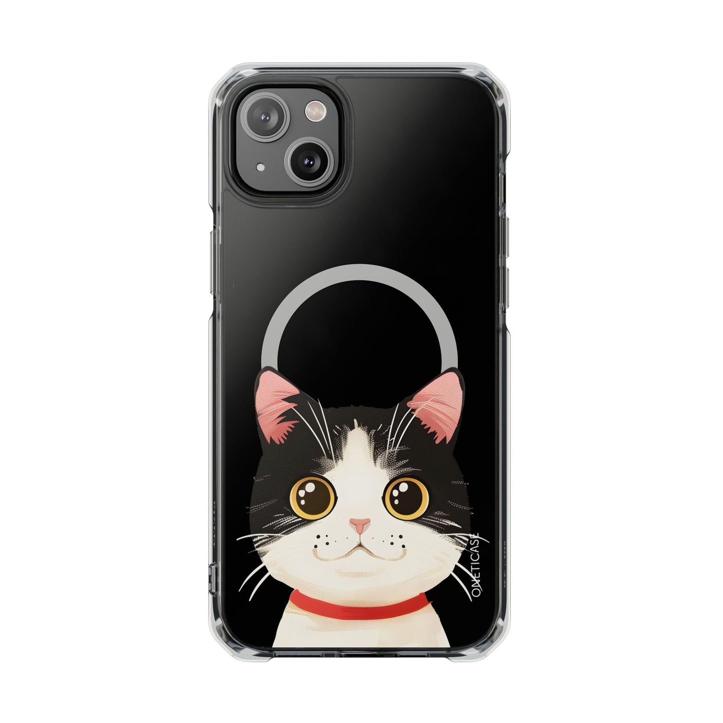 Clear Magnetic Tuxedo Cat Phone Case for iPhone Models