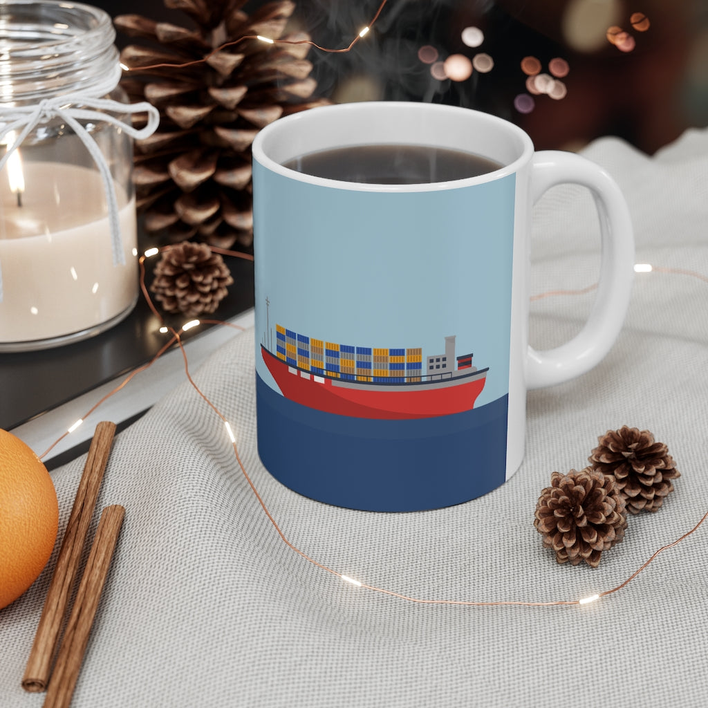 11oz Ceramic Mug - Cargo Vessel Design