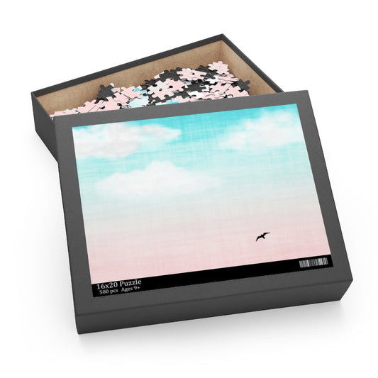 500-Piece Puzzle Featuring a Flying Bird in the Sky