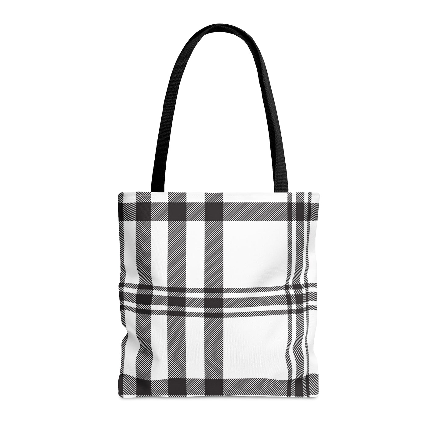 Plaid Tote Bag in Monochrome Design