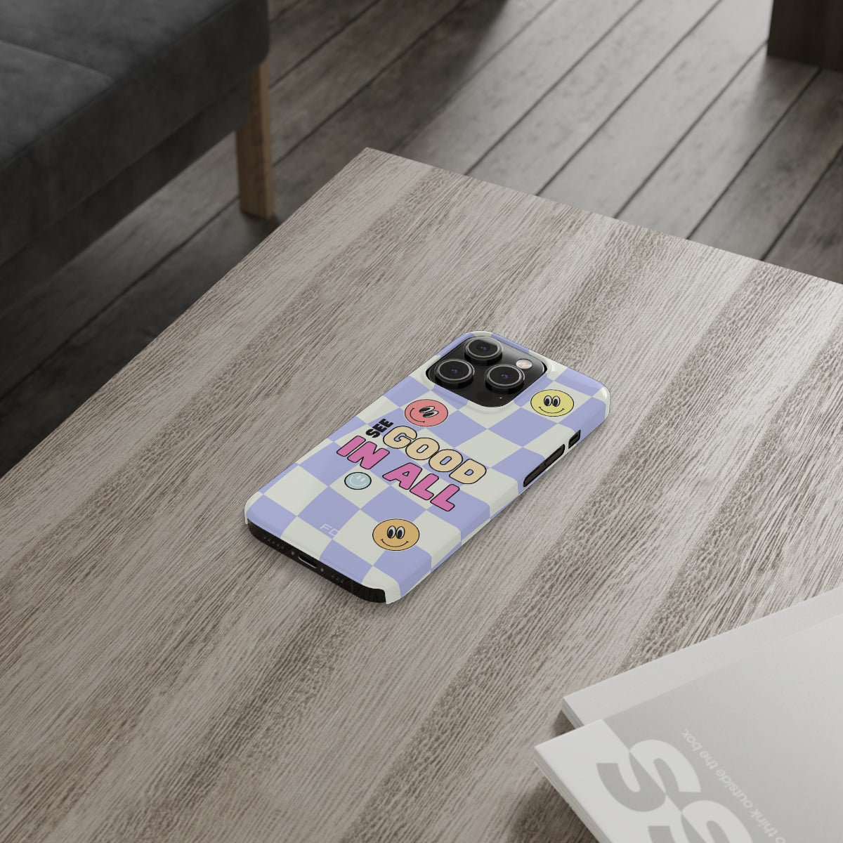 Slim Case for iPhone 14, 14 PRO and 14 PRO MAX with a Joyful Expression and Uplifting Message