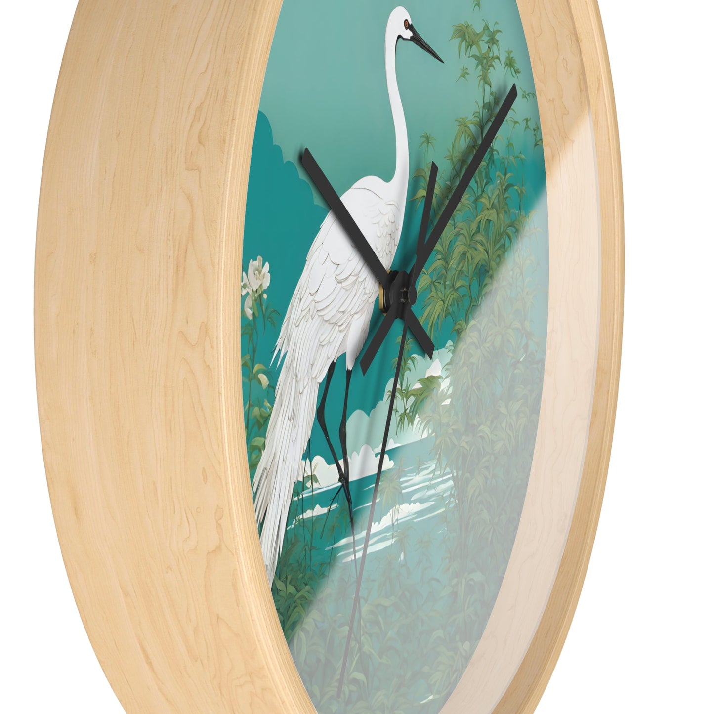 Japanese Crane Art Wall Timepiece