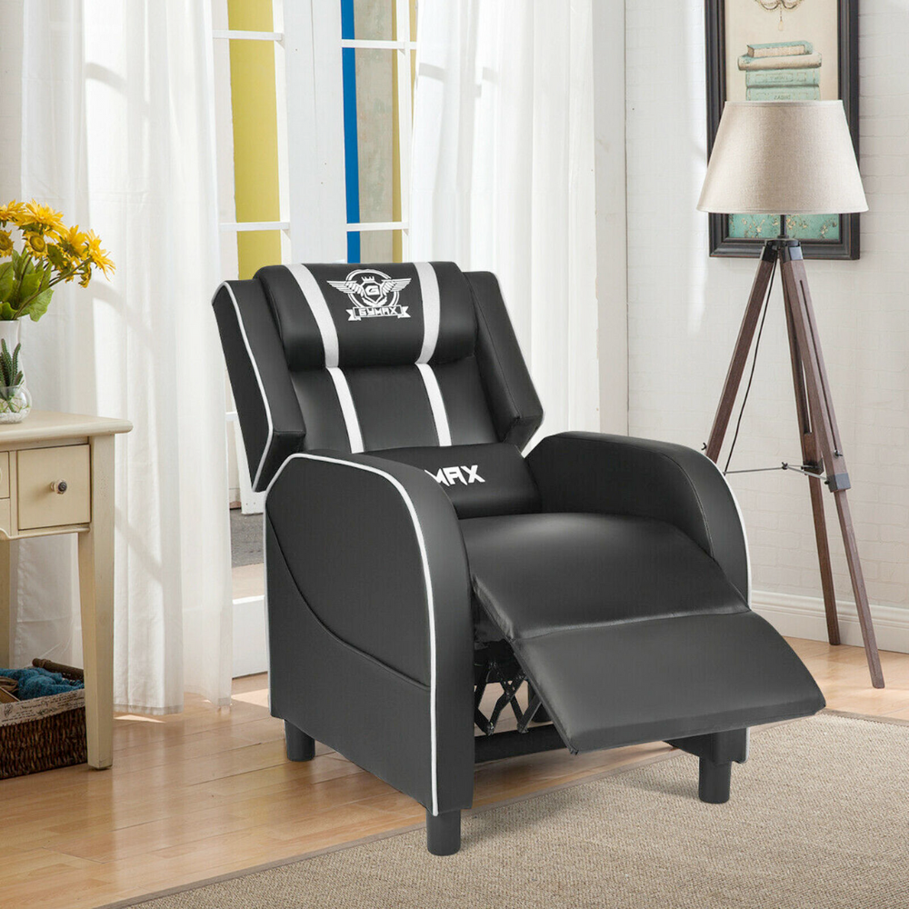 Massage Gaming Chair with Lumbar Support and Reclining Feature