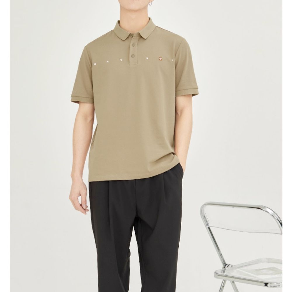 Men's Collared Shirt with Logo on the Chest
