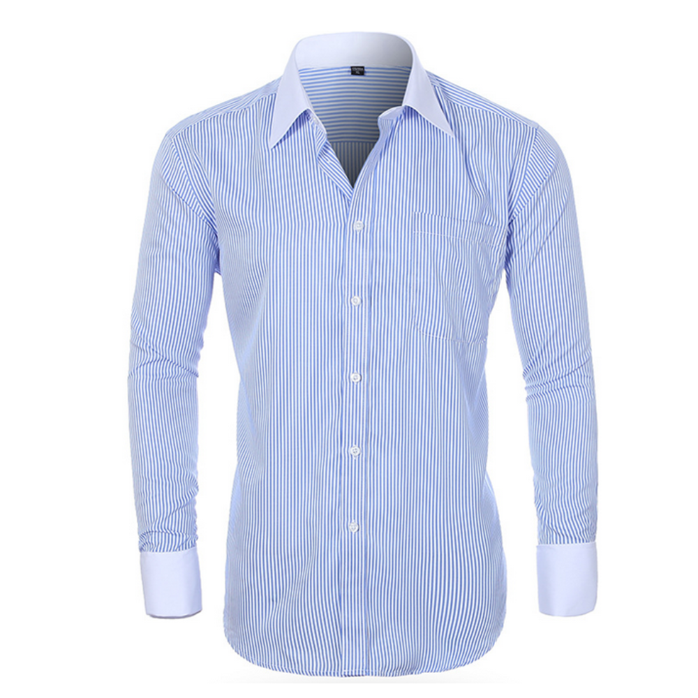 Contrast Cuff Pinstripe Men's Shirt