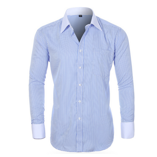 Contrast Cuff Pinstripe Men's Shirt