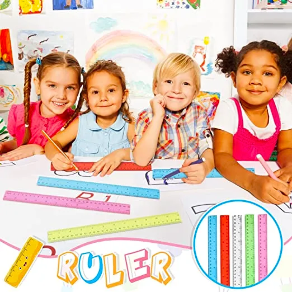 12-Inch Plastic Rulers - 288 Units: Lively See-Through Translucent Design
