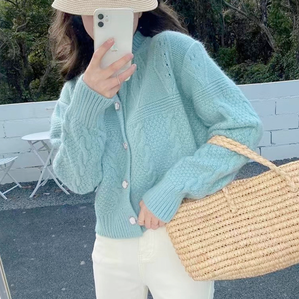 Patterned Women's Batwing Knit Cardigan