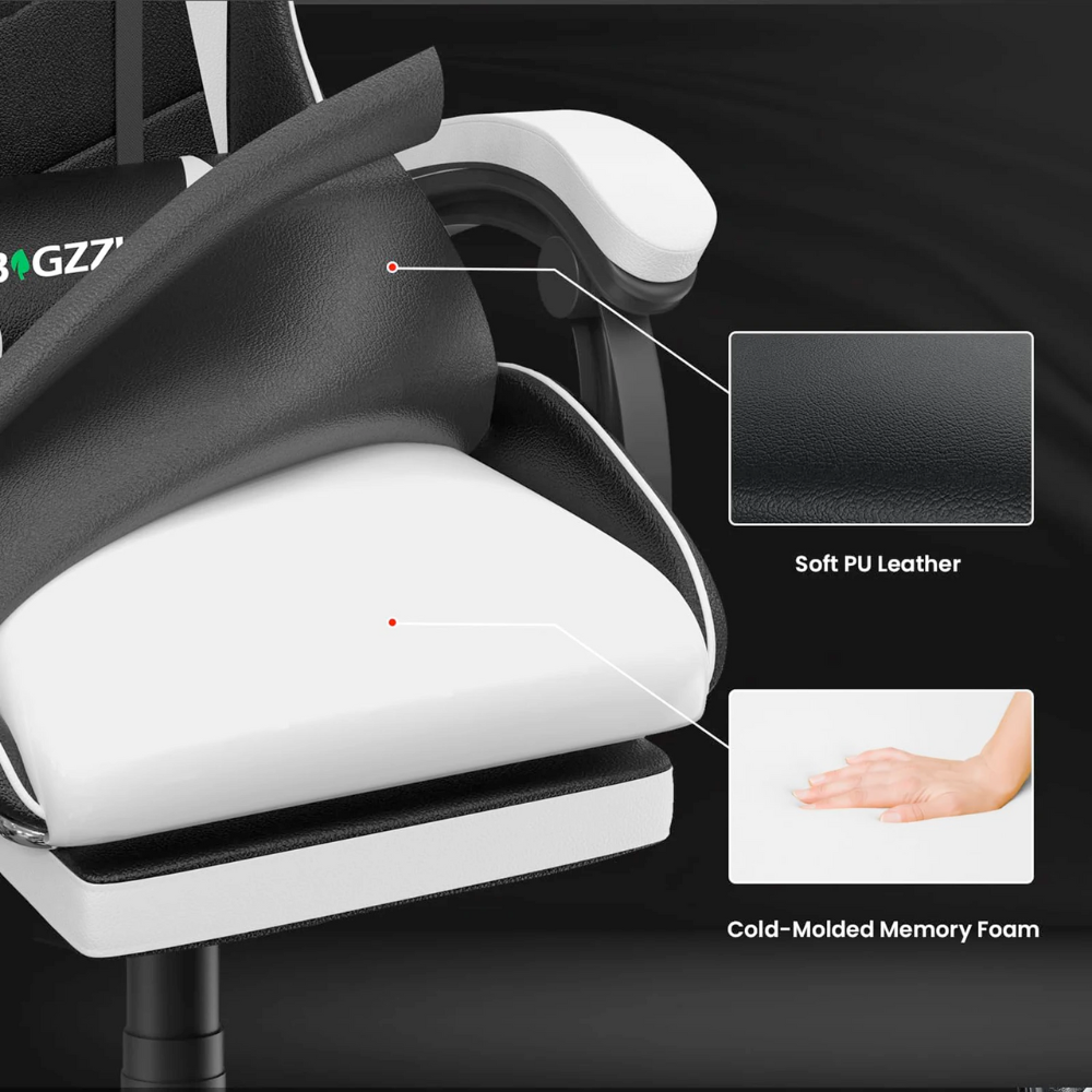 Gaming Throne with Built-in Footrest