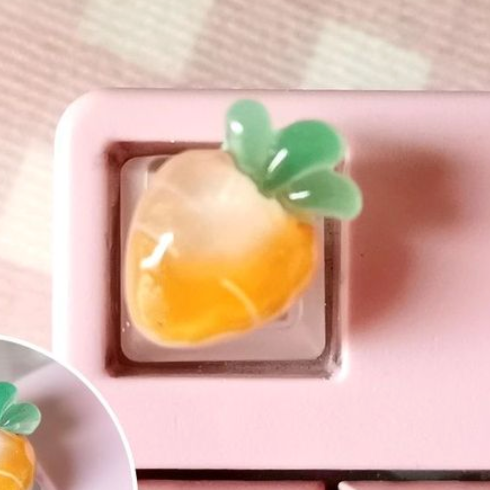 Translucent Keyboard Keycap Set - 6 Pieces for Gaming with Fruit Design