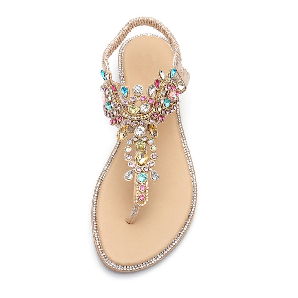 Gladiator Sandals with Rhinestone Embellishments