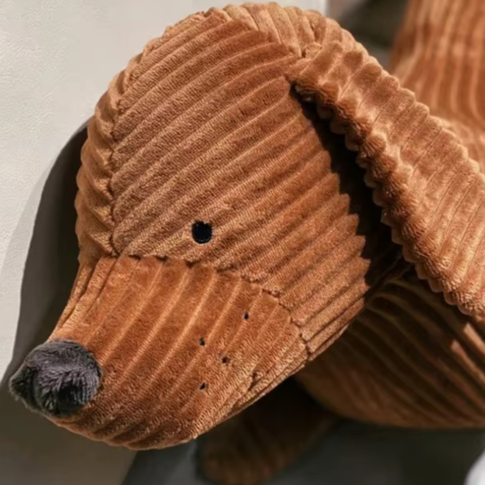 Plush Pillow Featuring a Cartoon Dachshund