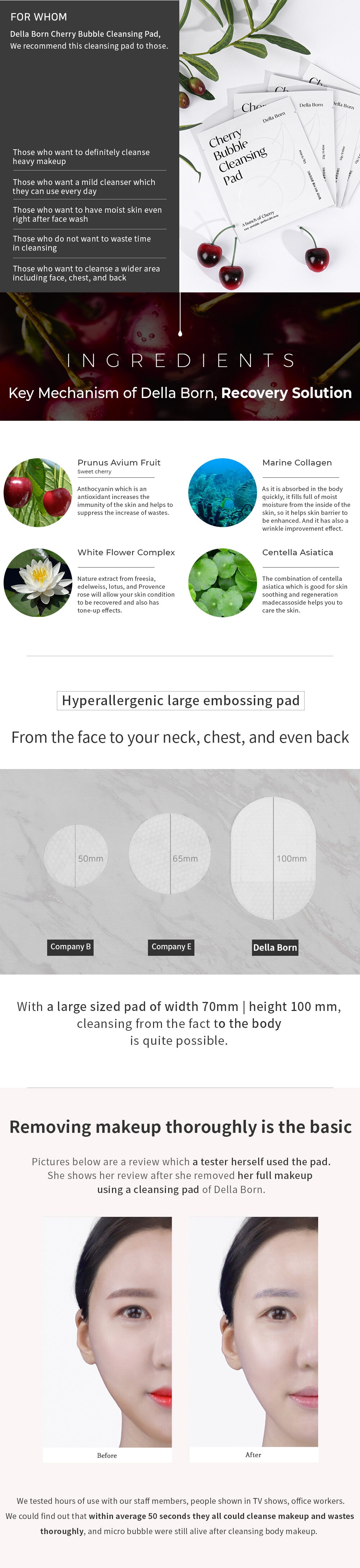 Korean Della Blossom Bubble Facial Cleansing Pads