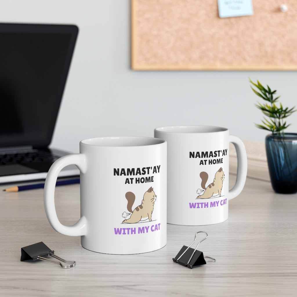 Yoga Cat Mug for Namast'ay-at-Home
