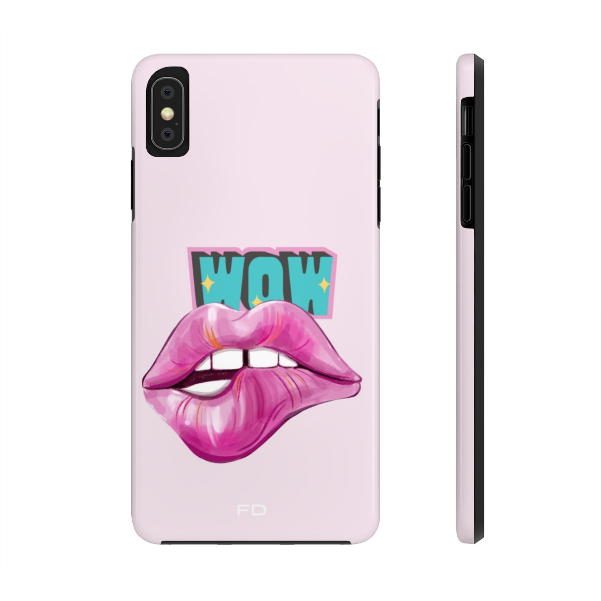 Durable iPhone Case with Wireless Charging for Bold Lips Design