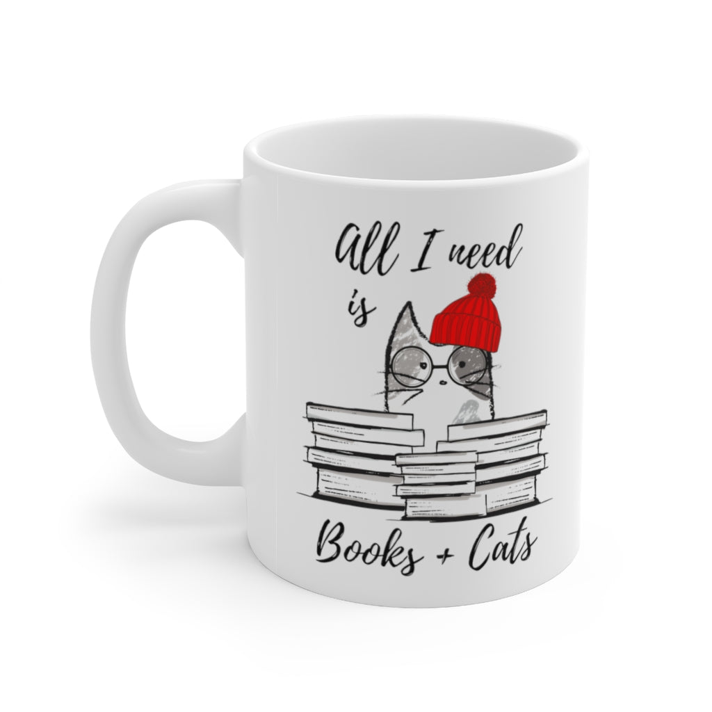 Books and Feline Friends Mug