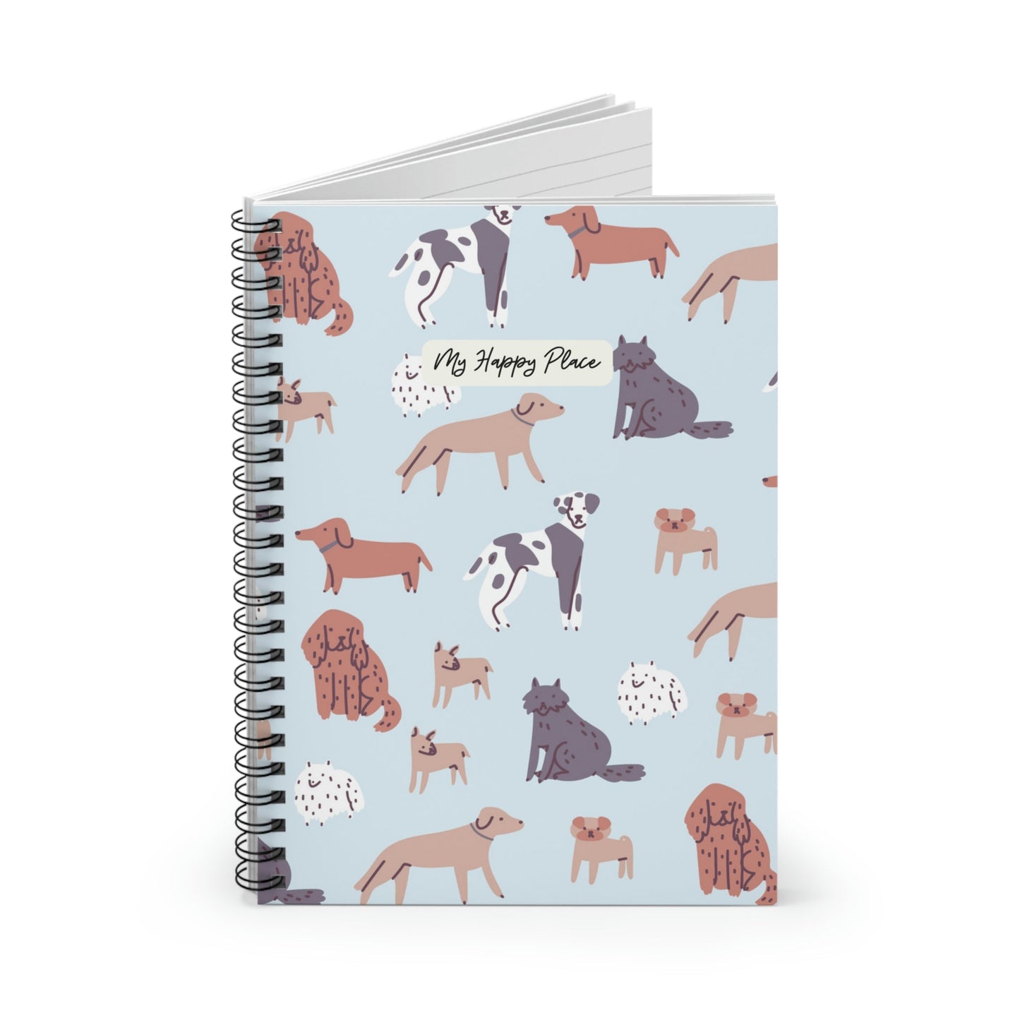Dog Pattern Spiral Notebook - My Sanctuary for Canine Lovers