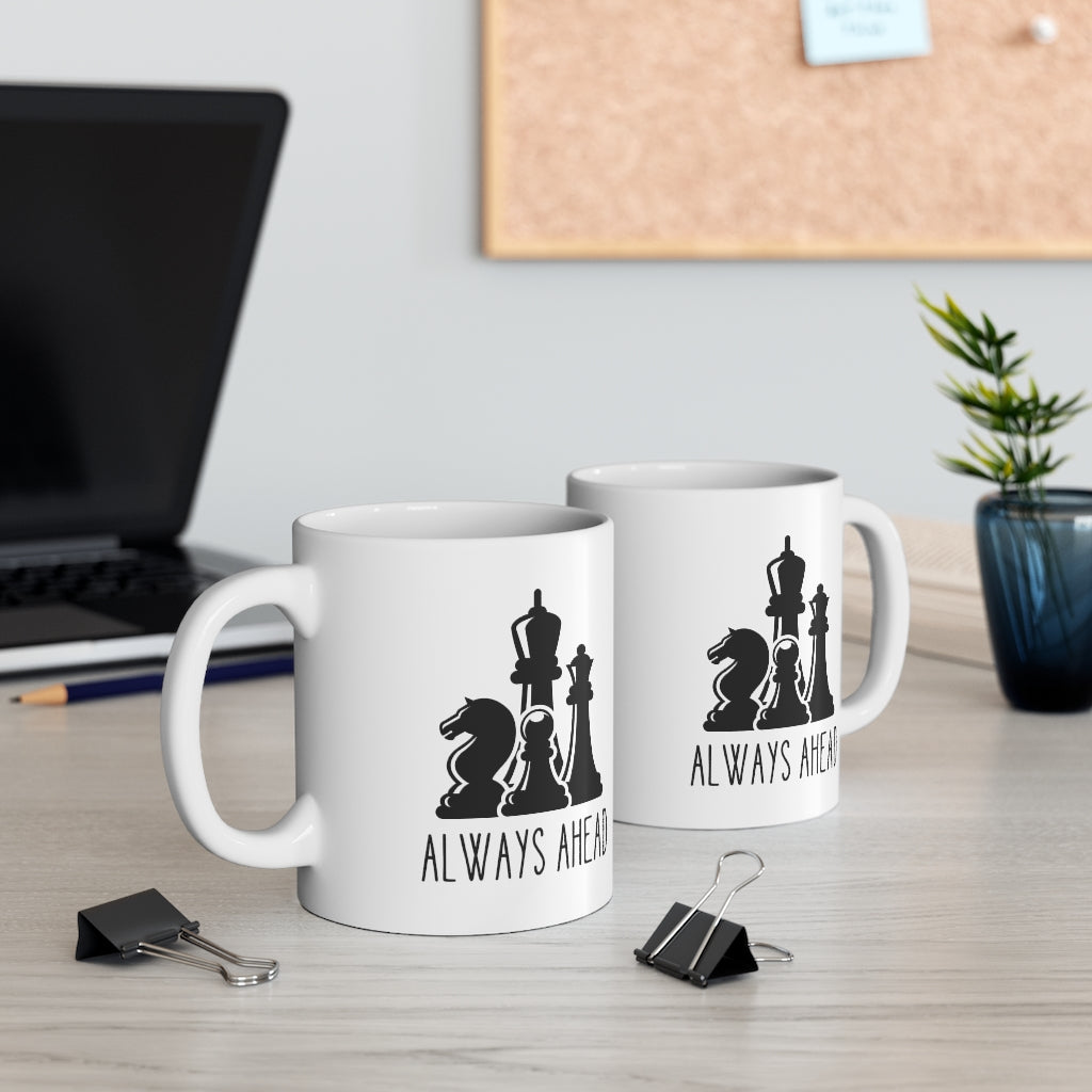 11oz Ceramic Mug with Chess Pieces Design