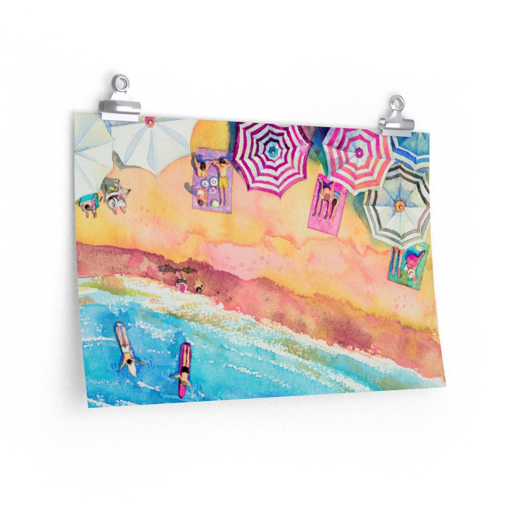 Colorful Beach Day Premium Horizontal Matte Posters - Available in 5 Sizes