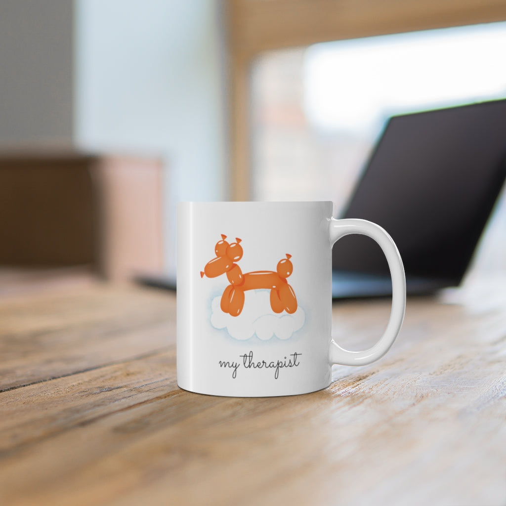 Mug with a Theme of an Orange Balloon Canine