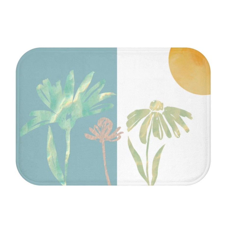 Floral Sun Abstract Bath Mat