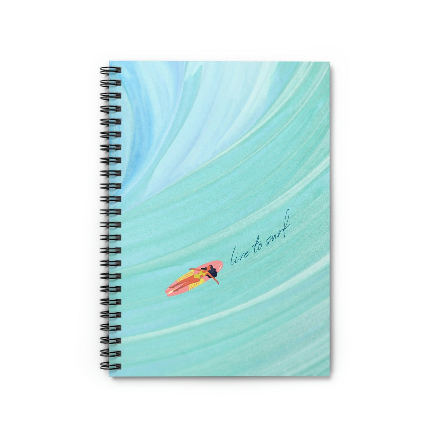 Ocean Spiral Notebook for Surfing Enthusiasts