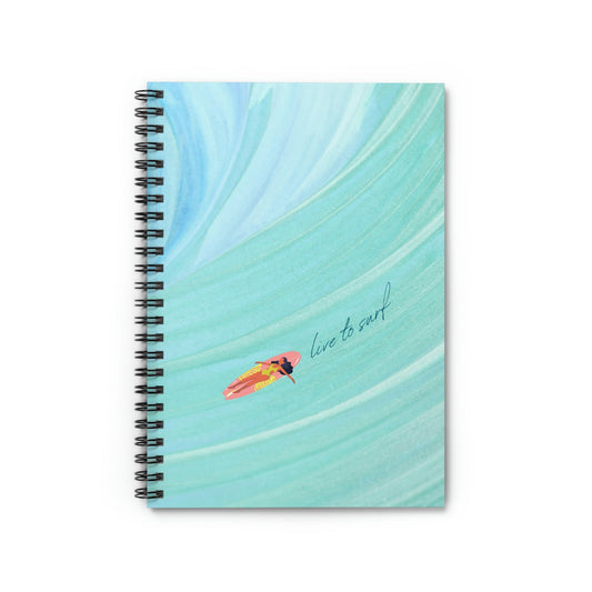 Ocean Spiral Notebook for Surfing Enthusiasts