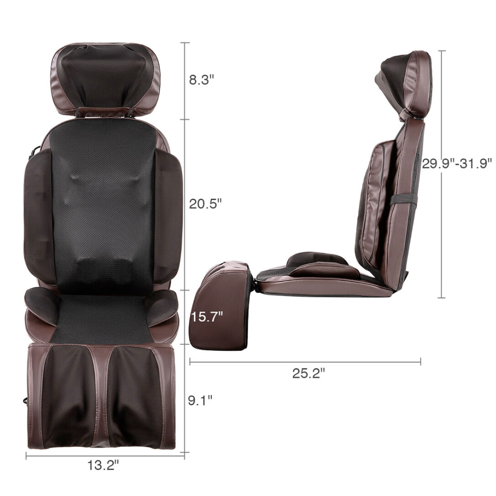Deluxe Heated Seat Cushion with Additional Leg Massage Feature