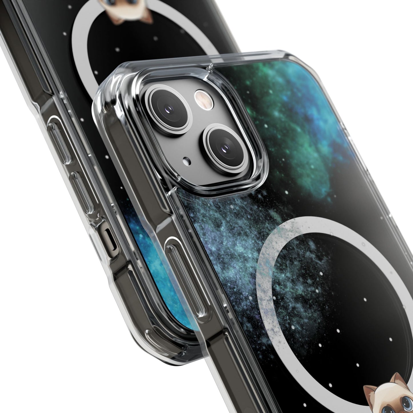 Spacey Siamese - Nebula Magnetic Clear Case for iPhone Models