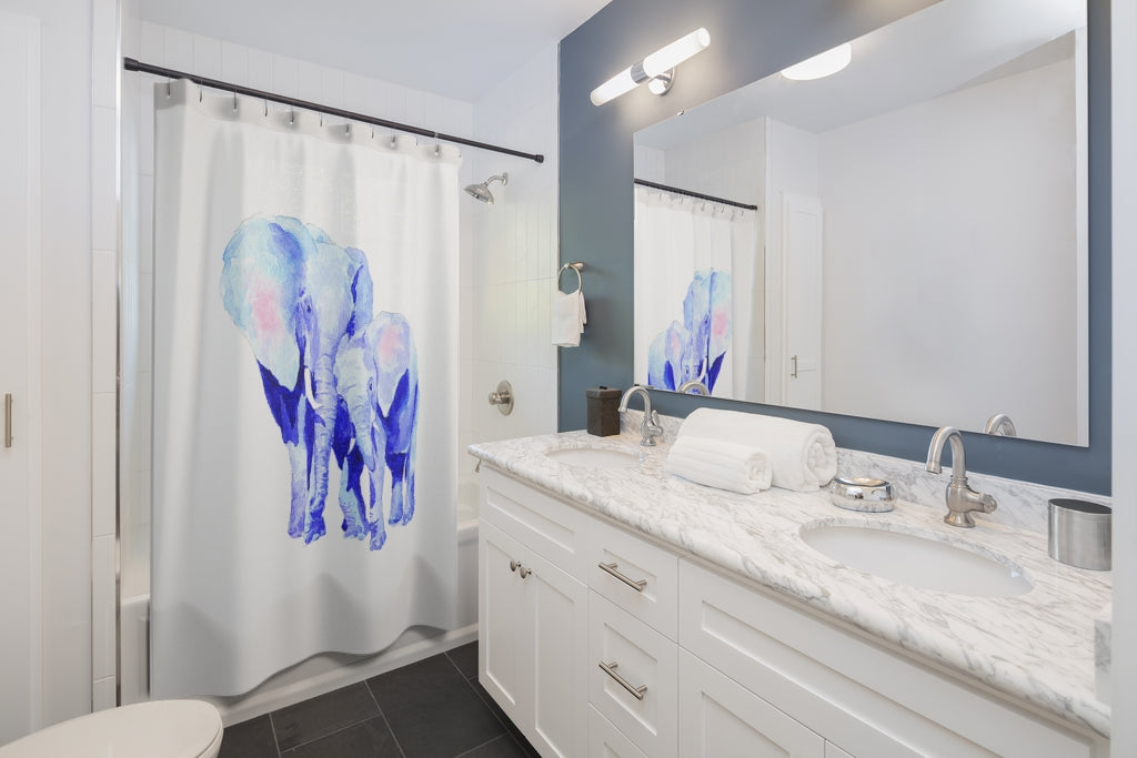 Elephant Shower Curtains for a Fortunate Mother and Baby Home Decor