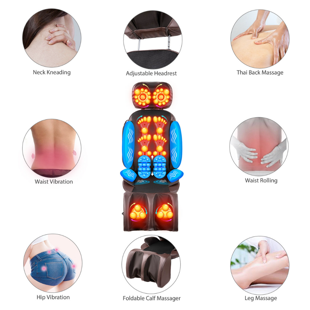 Deluxe Heated Seat Cushion with Additional Leg Massage Feature