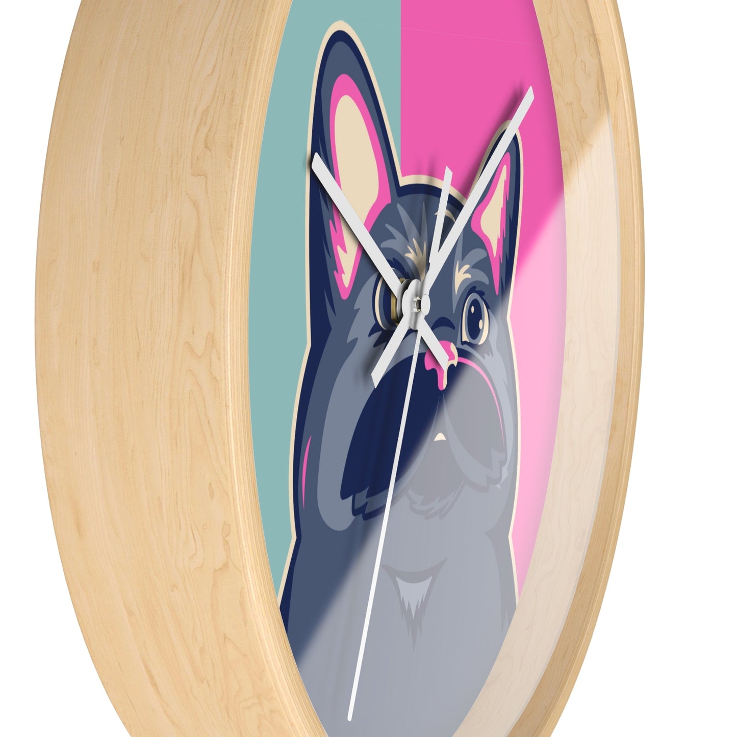 Colorful Cat Cutout Wall Clock