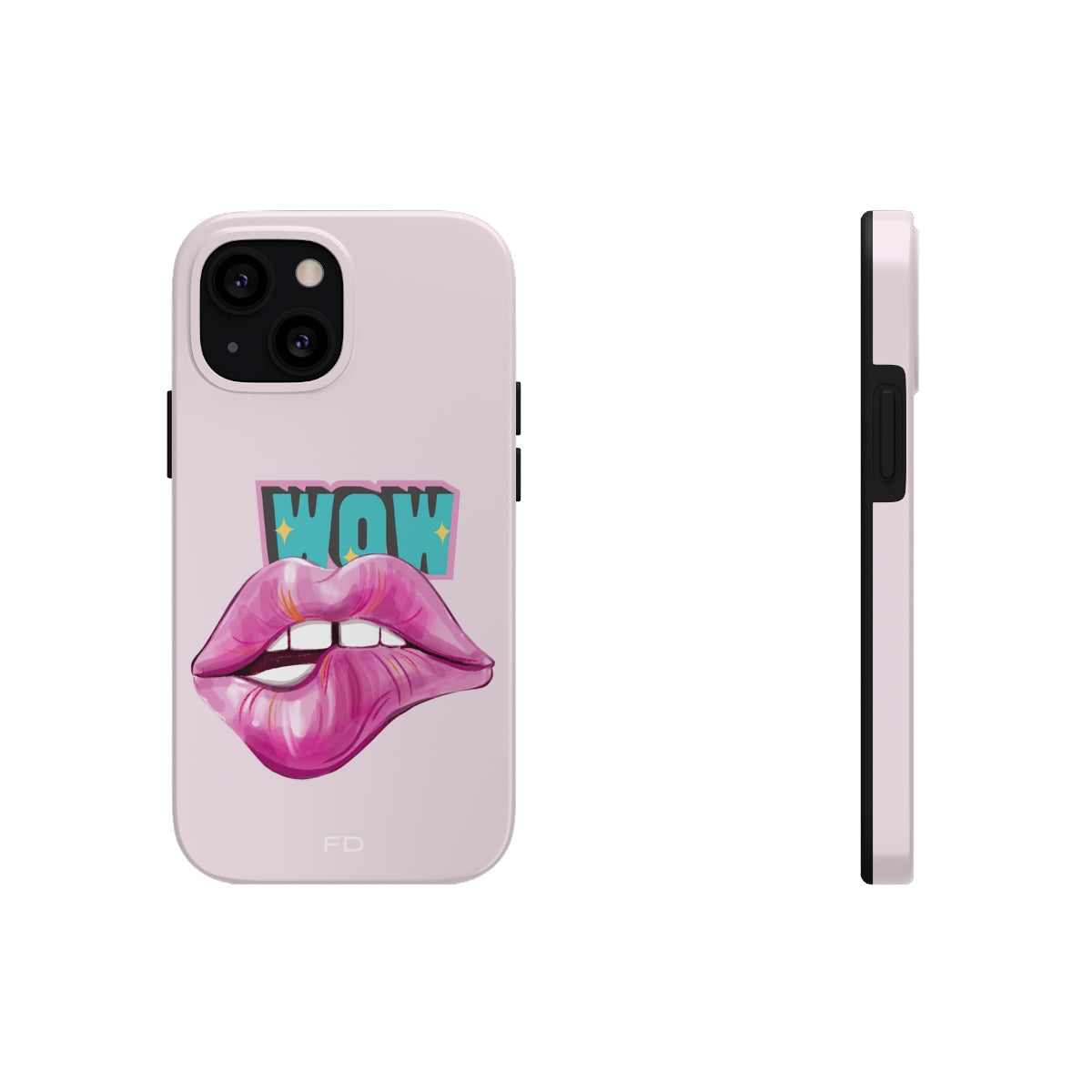 Durable iPhone Case with Wireless Charging for Bold Lips Design