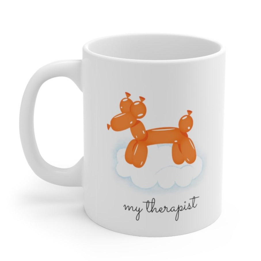 Mug with a Theme of an Orange Balloon Canine