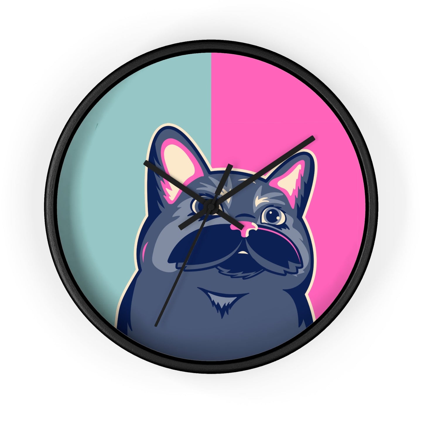 Colorful Cat Cutout Wall Clock