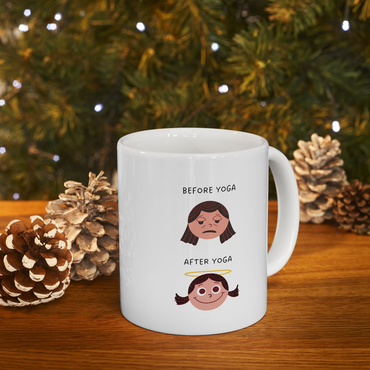 Yoga-Themed Novelty Mug for Pre and Post Practice