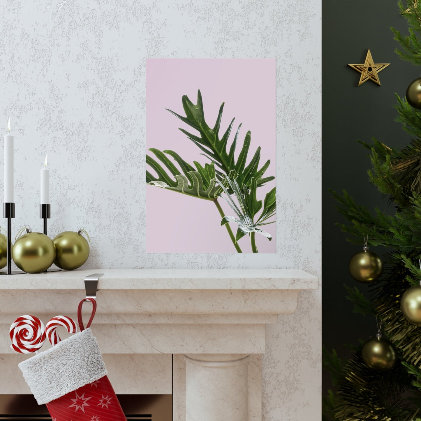 Pink Poster - Philodendron Delight