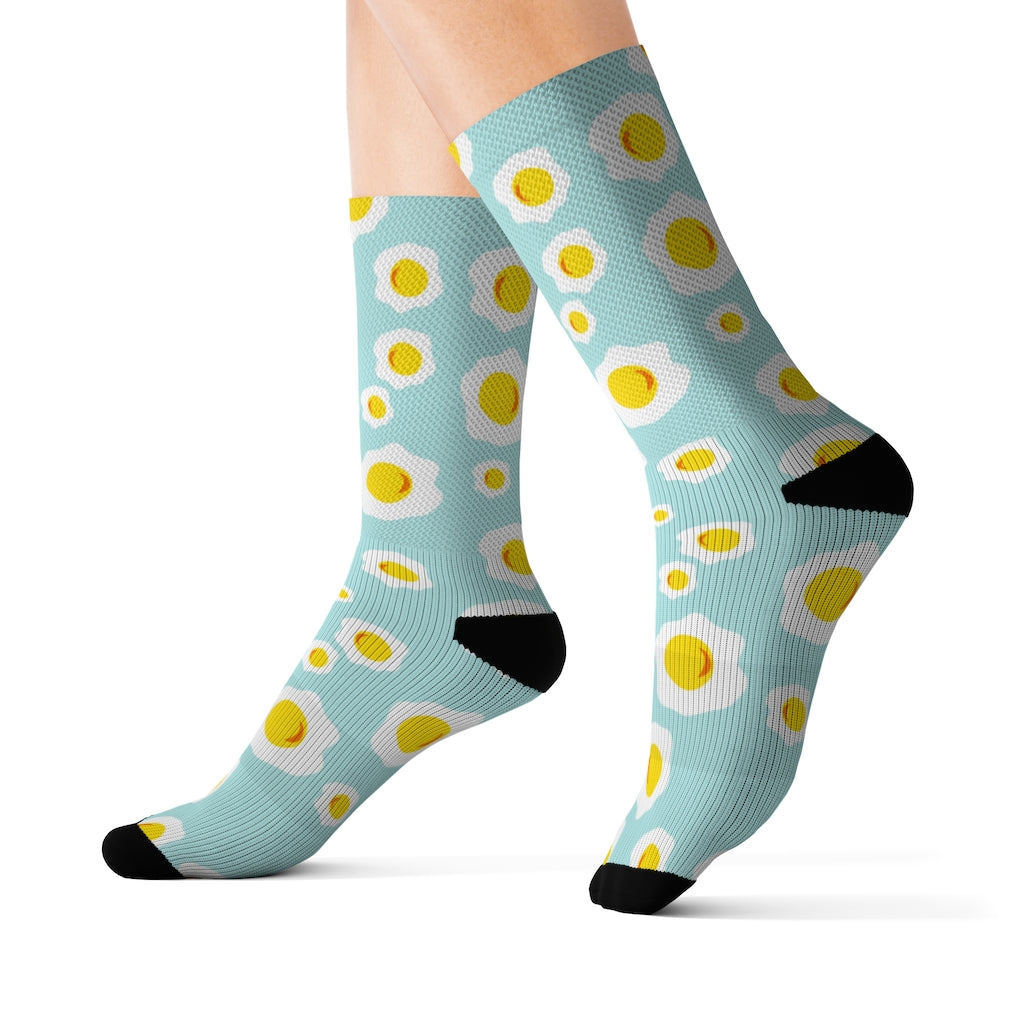 Humorous Socks with Sunny Side Up Egg Design