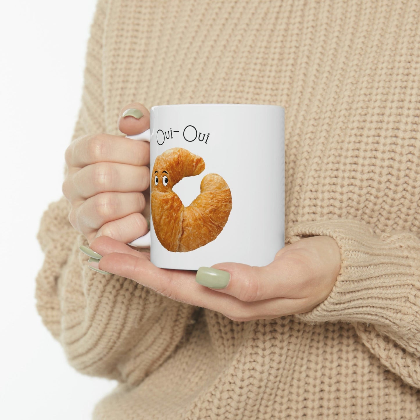 French Croissant Themed Novelty Mug