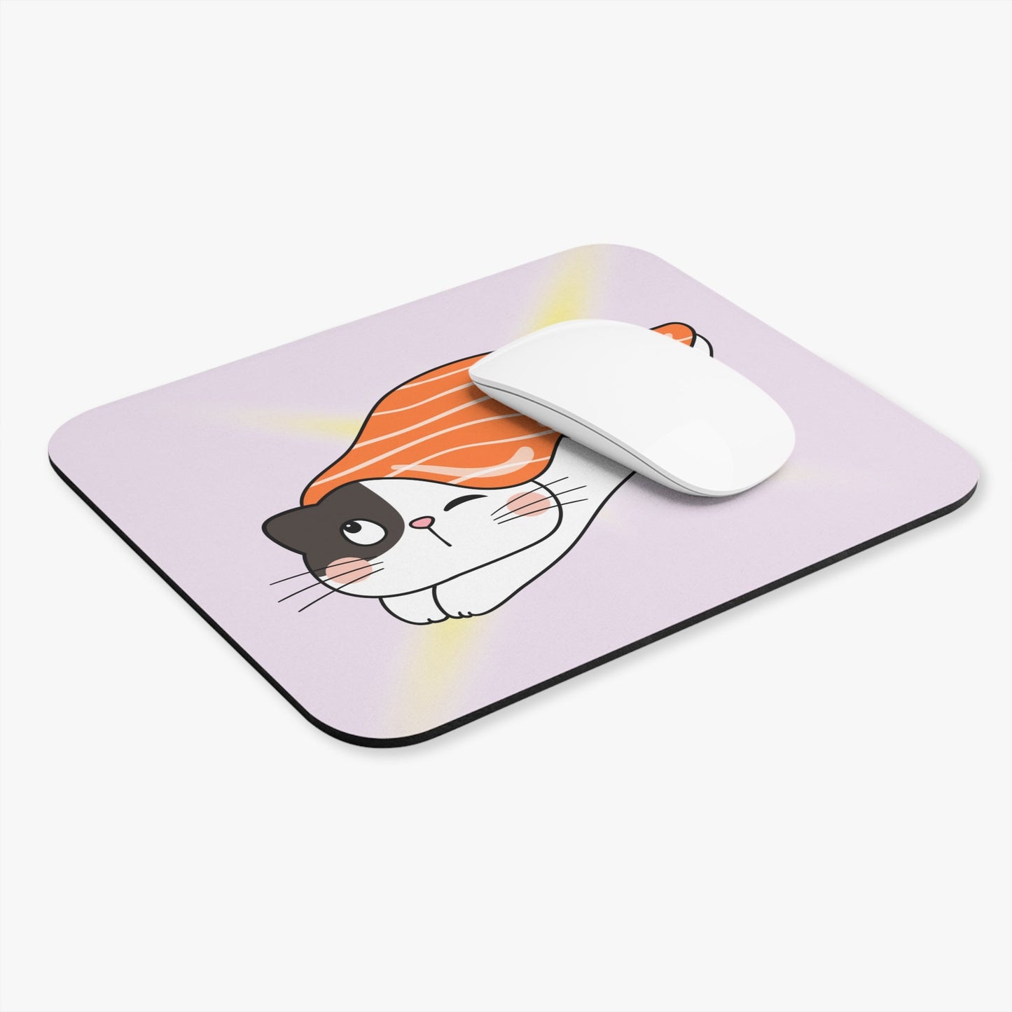 Cute Japanese-inspired Mouse Pad featuring Cat-shaped Sushi