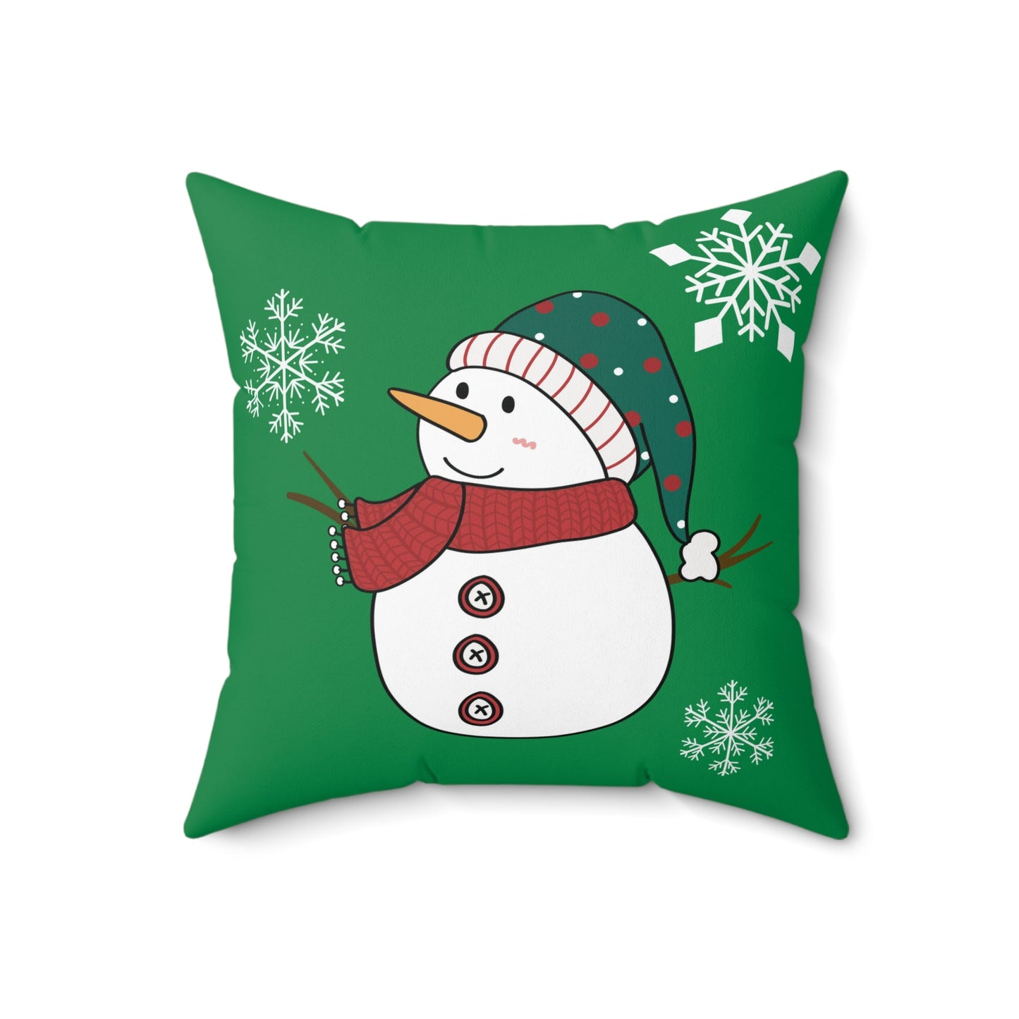 Double-Sided Faux Suede Christmas Snowman Pillow