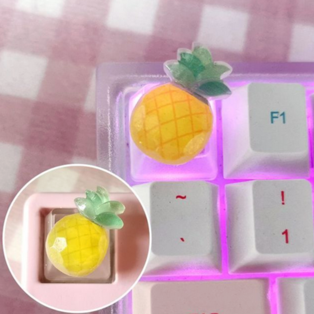 Translucent Keyboard Keycap Set - 6 Pieces for Gaming with Fruit Design