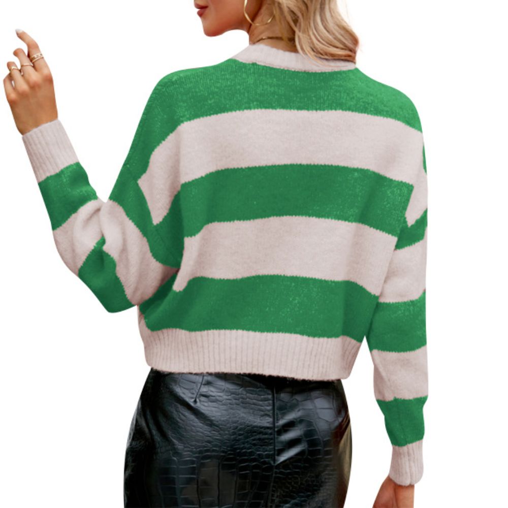 Cropped Sweater with Stripes for Women