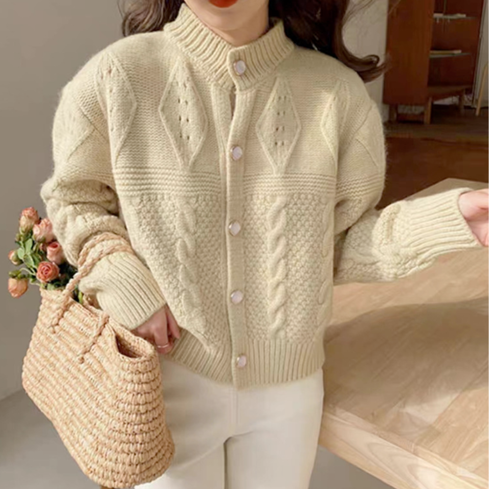 Patterned Women's Batwing Knit Cardigan